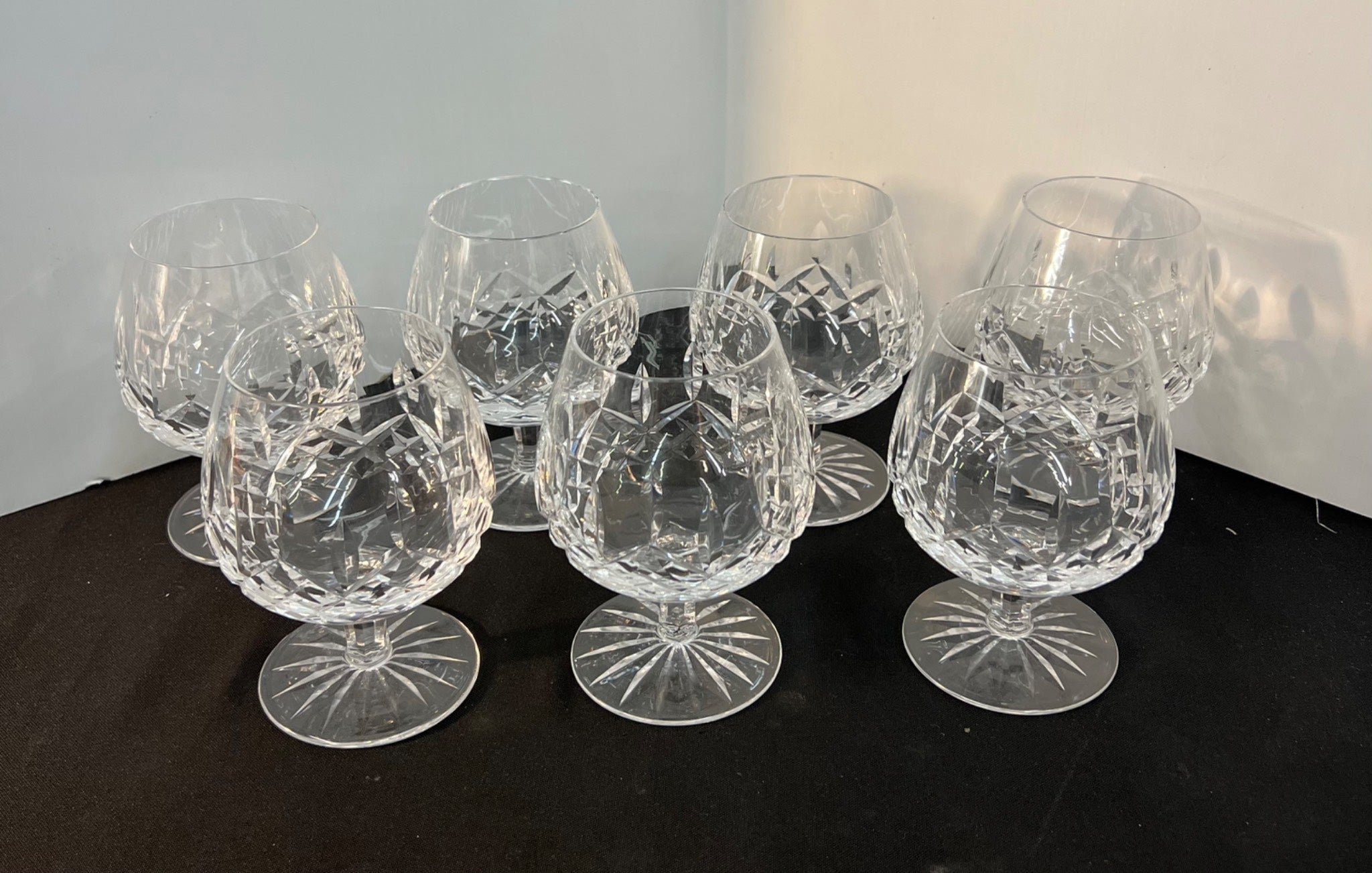 7 Waterford Lismore Cut Crystal Brandy Snifters
