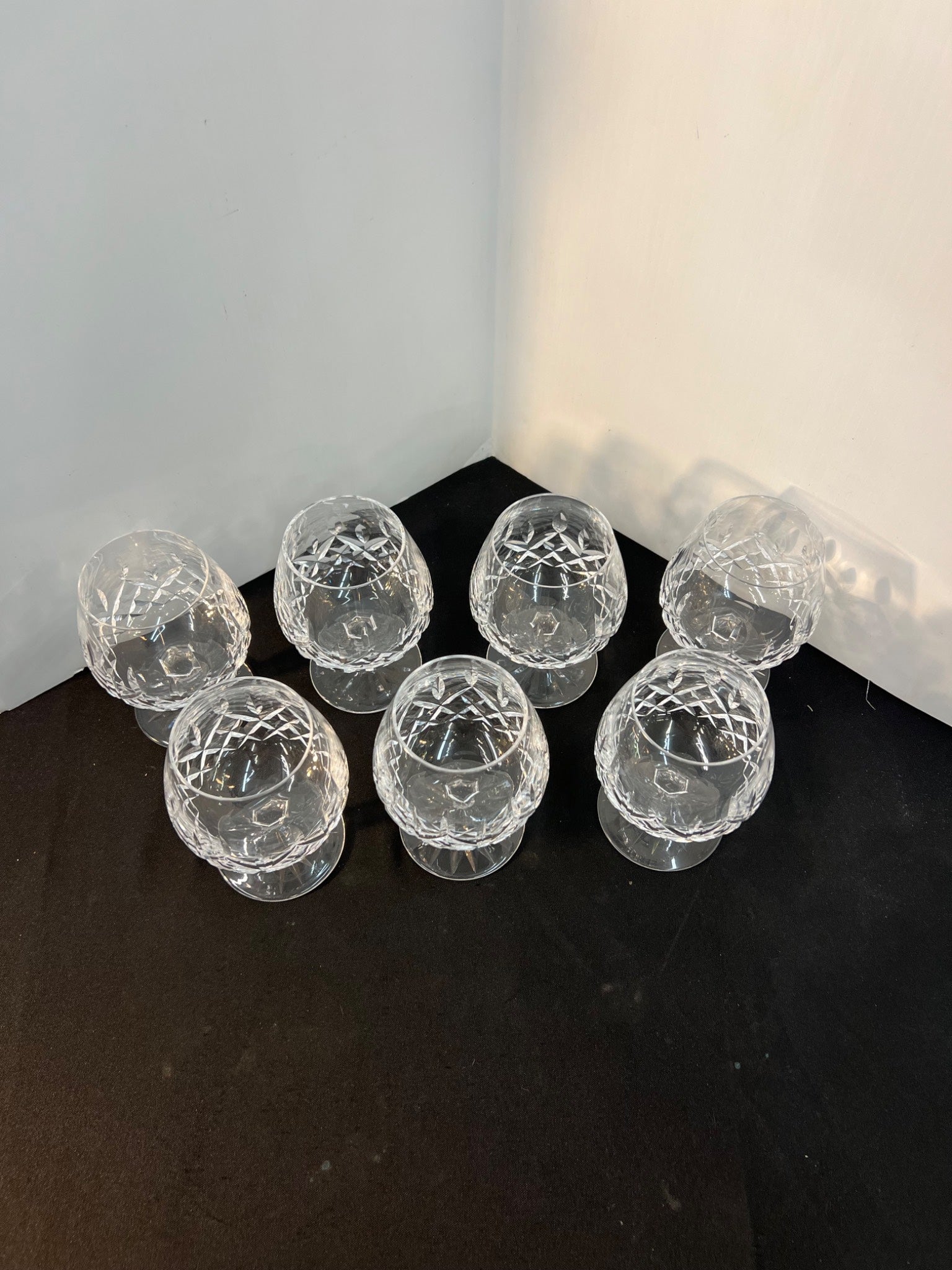 7 Waterford Lismore Cut Crystal Brandy Snifters