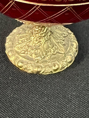 Gold decorative medallion on a black background
