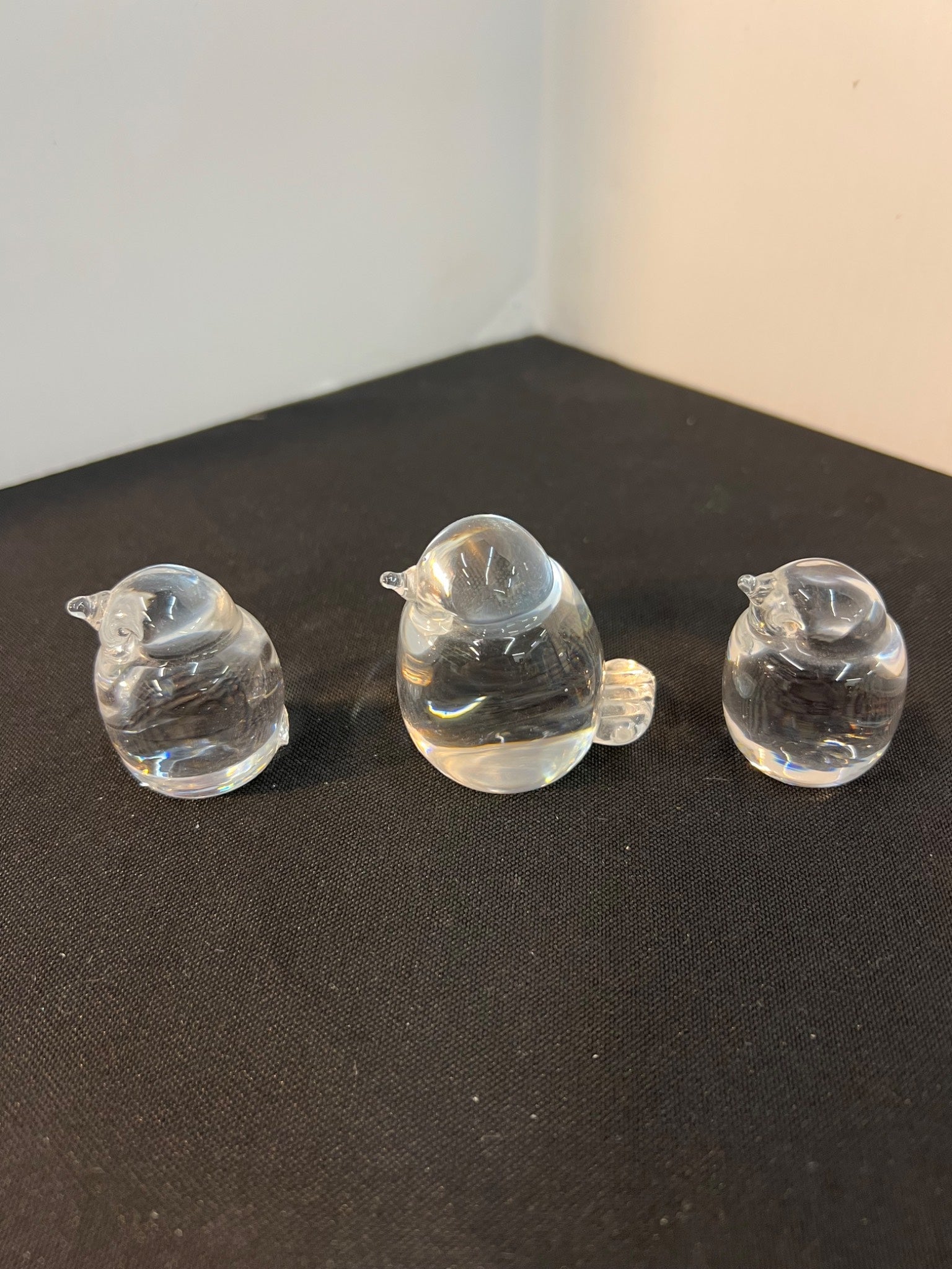3 Glass Penguin Figurines