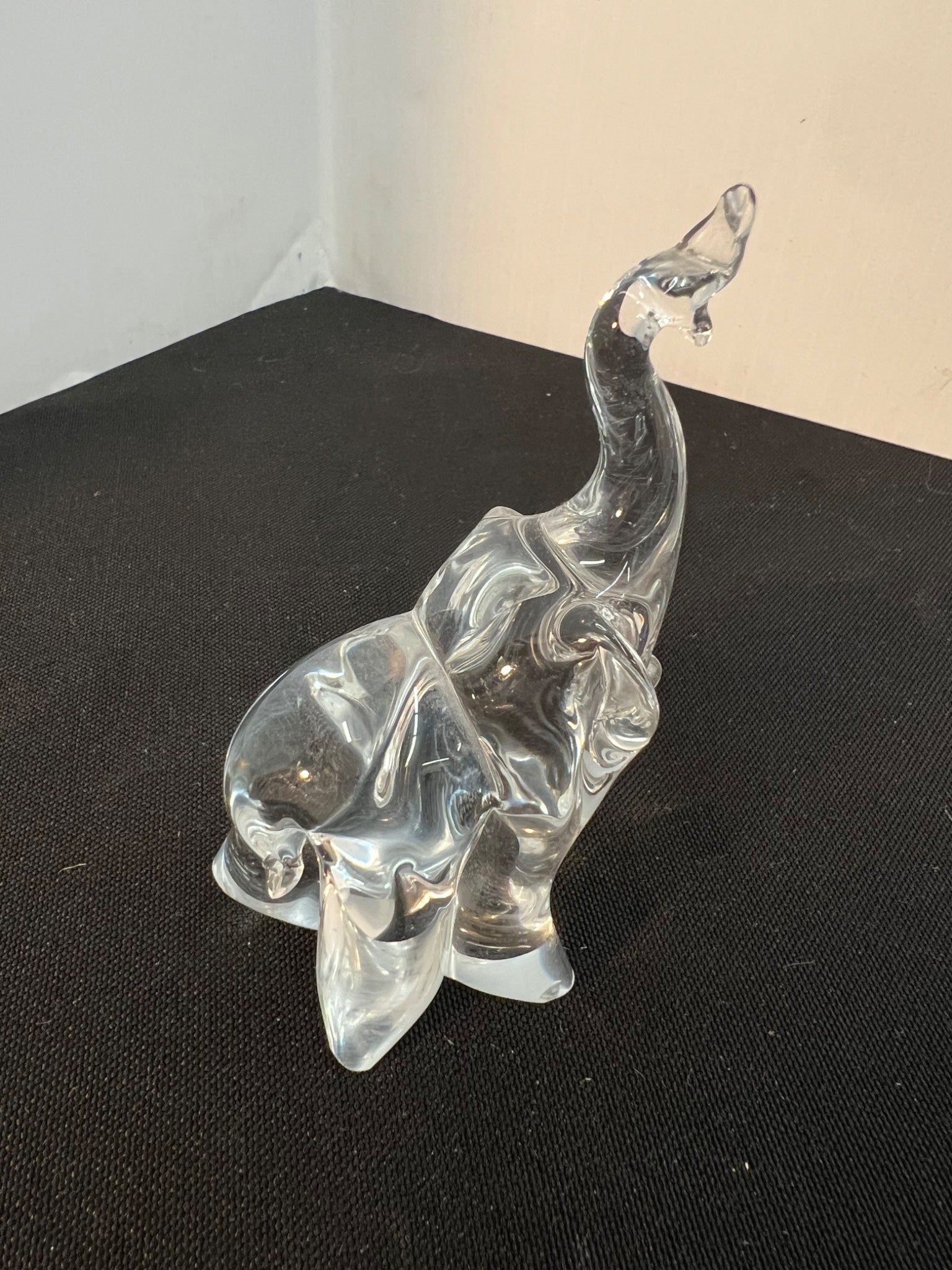 Clear Glass Elephant Figurine