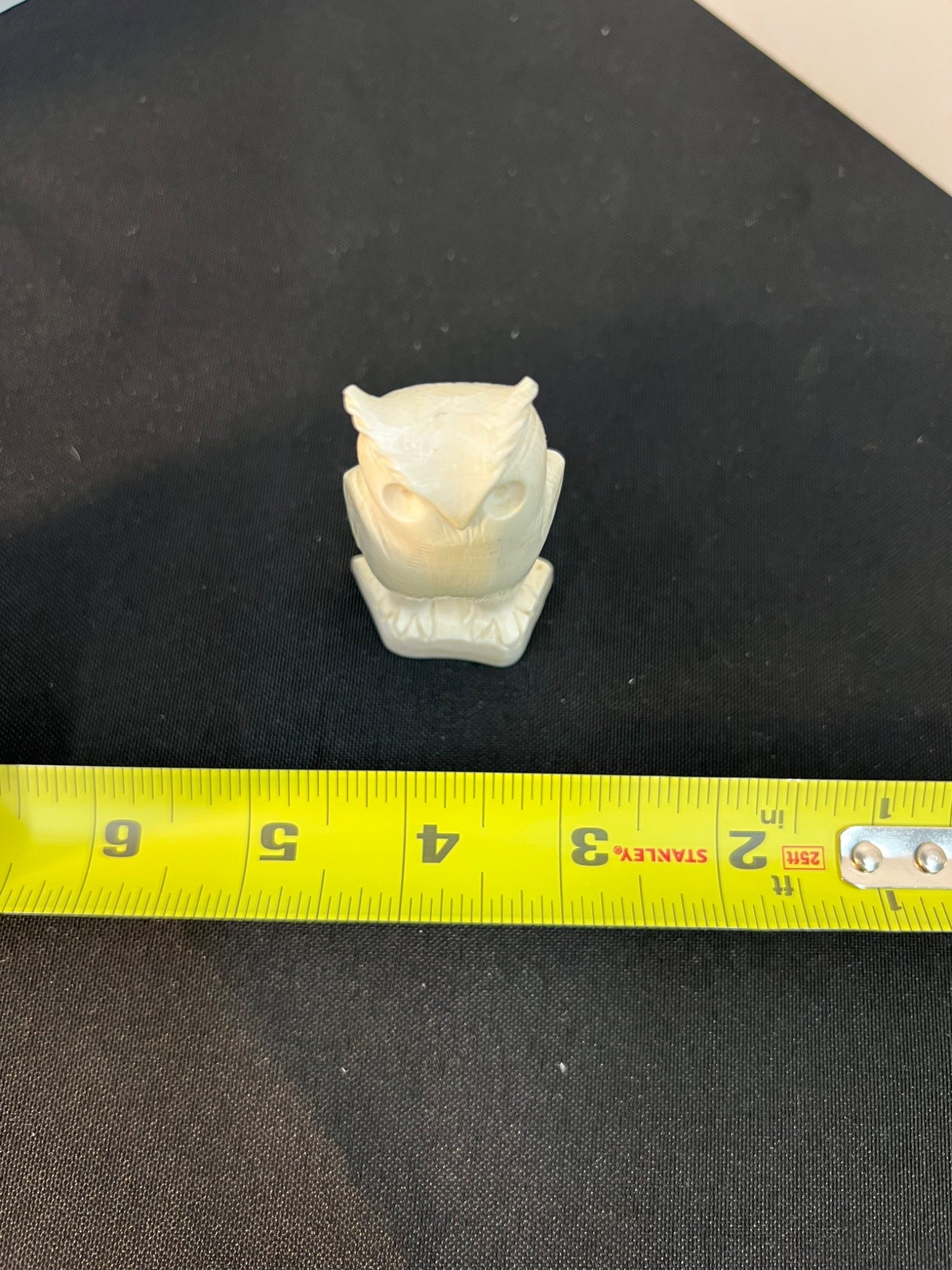 Carved Owl Figurine with Base Inscription