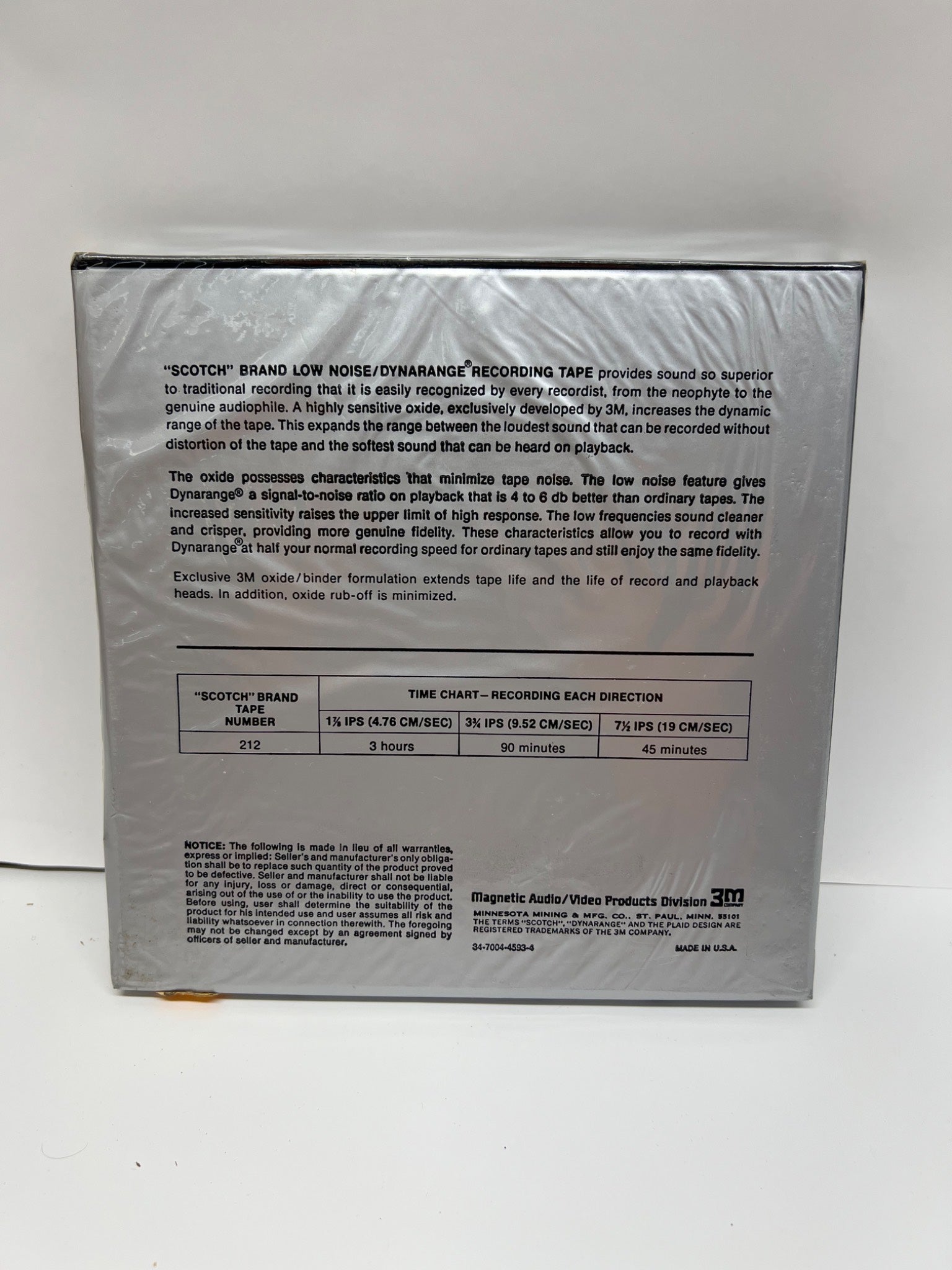 Scotch Recording Magnetic Tape 212 Factory Sealed