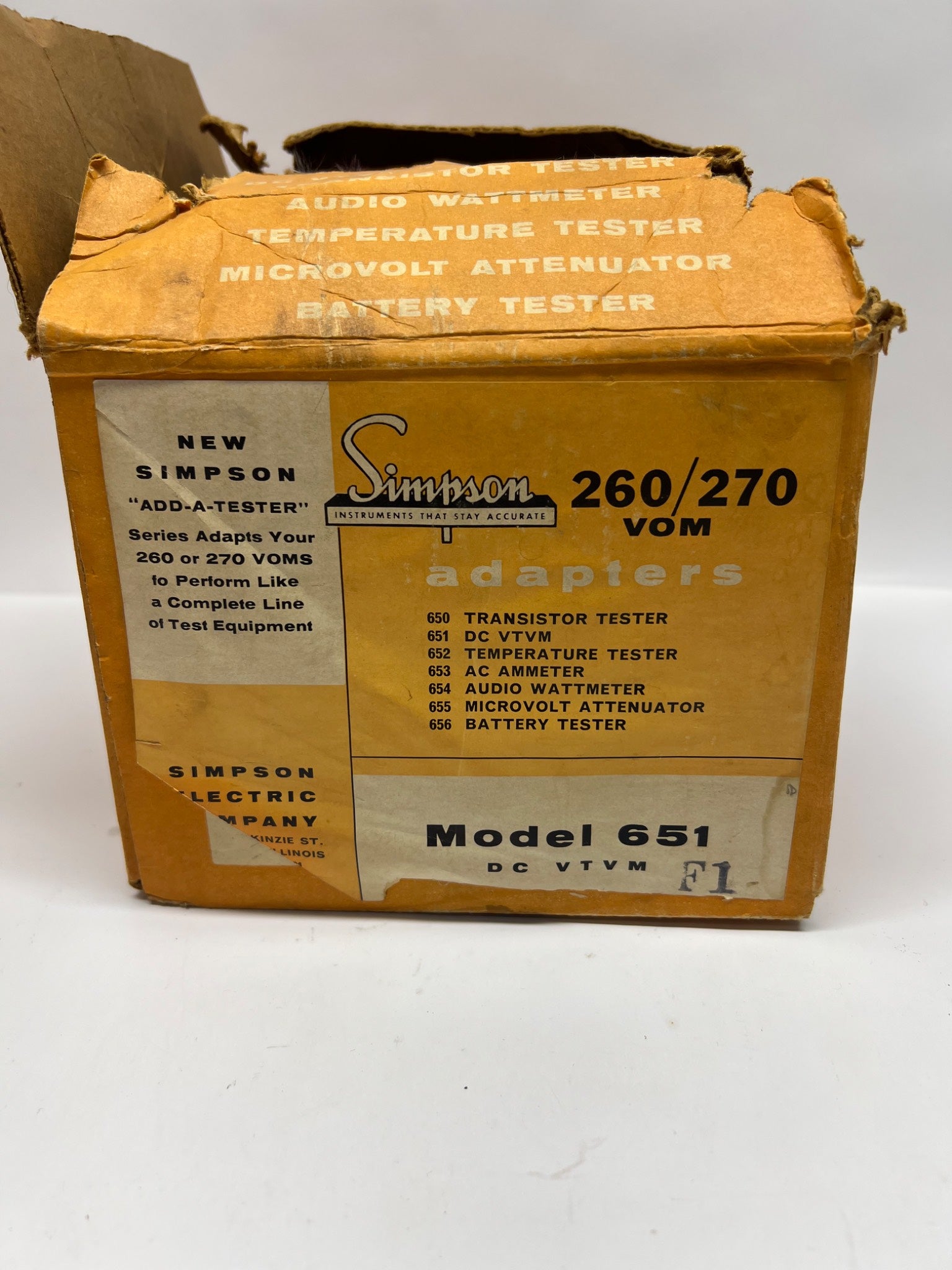 Simpson Model 651 Tester Set with original box and Manuals