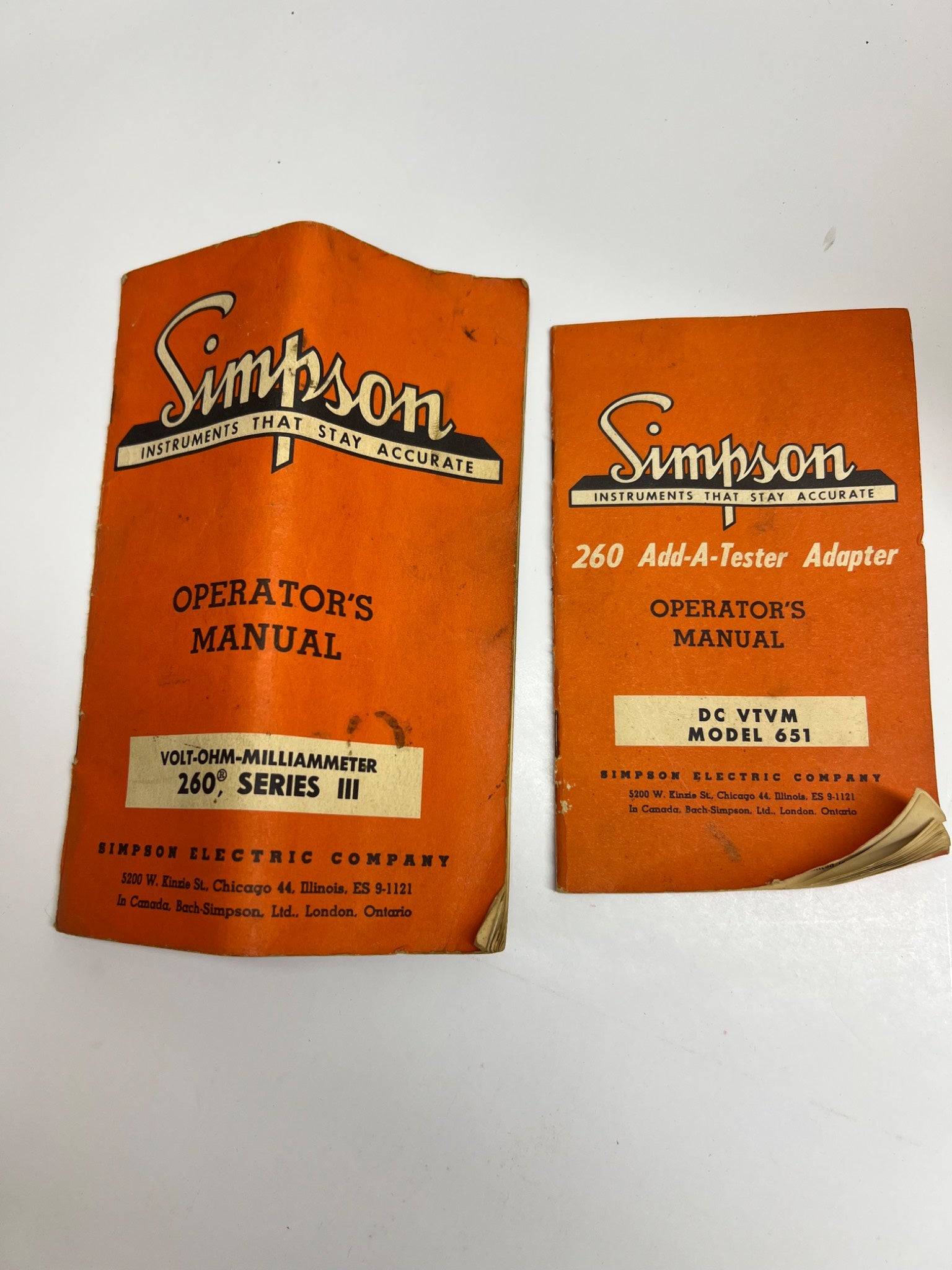 Simpson Model 651 Tester Set with original box and Manuals