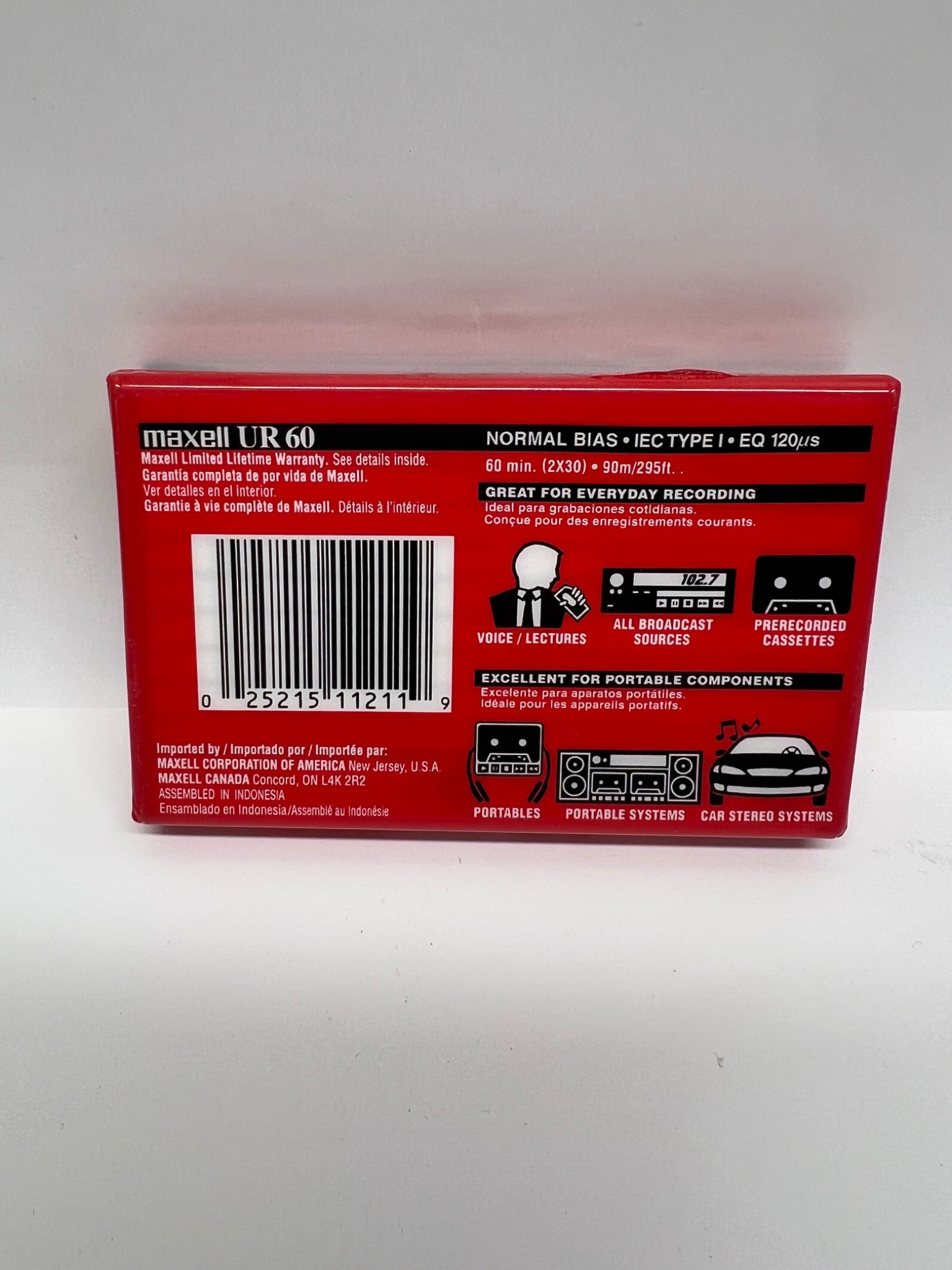 Maxell UR 60 Normal Bias Audio Cassette factory sealed