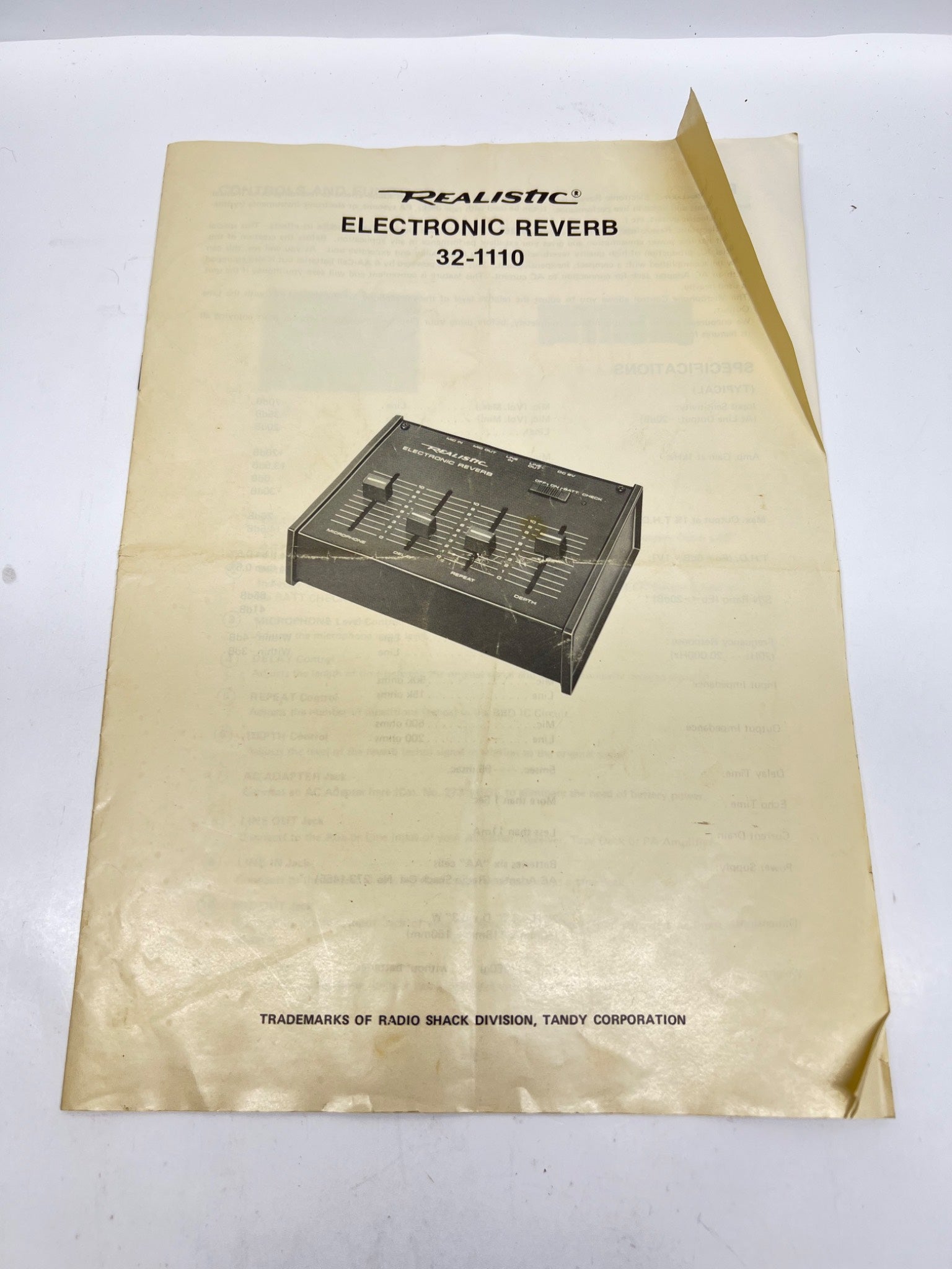 Realistic Electronic Reverb Manual