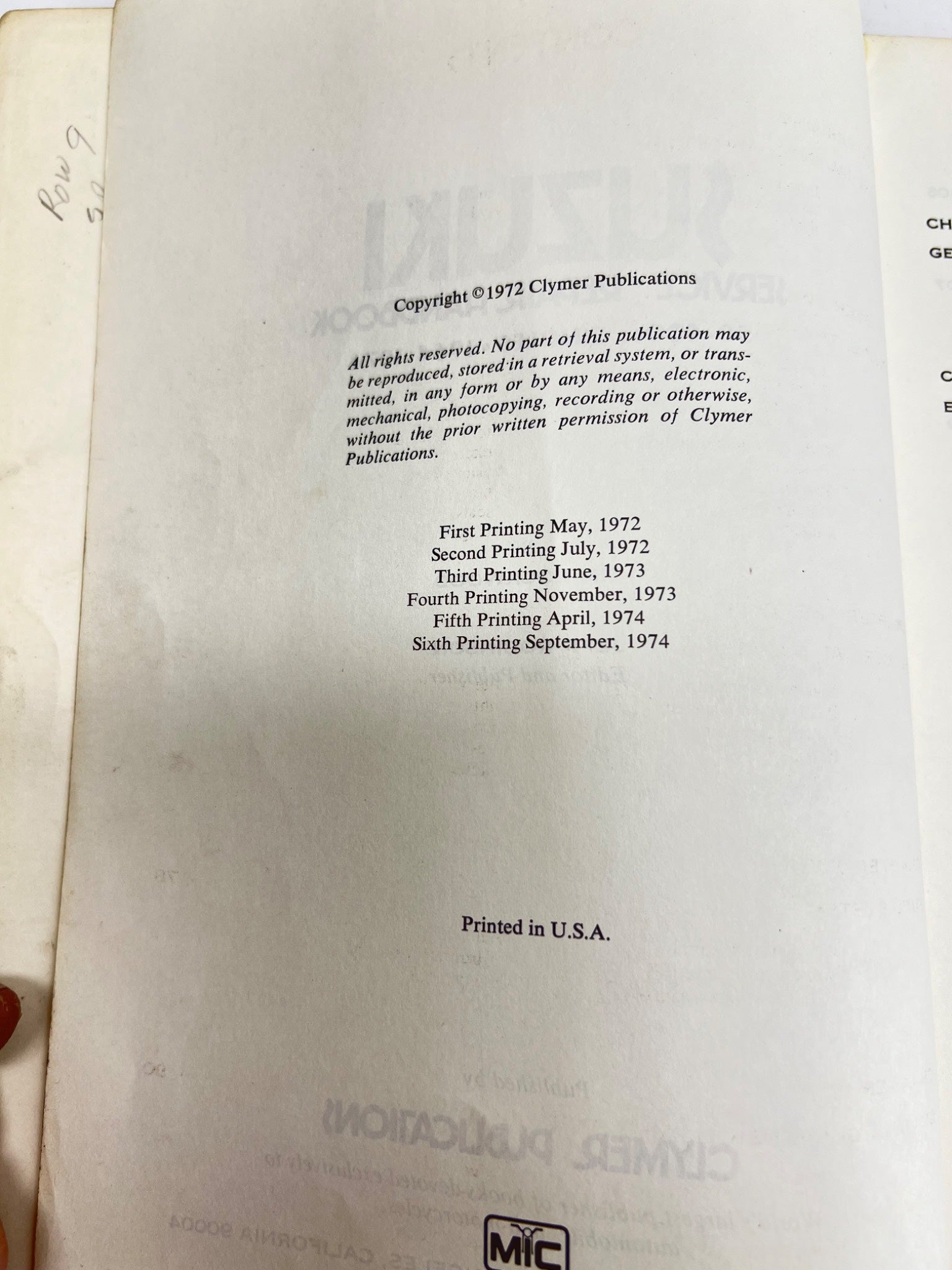 Suzuki Service Manual 1964-1974