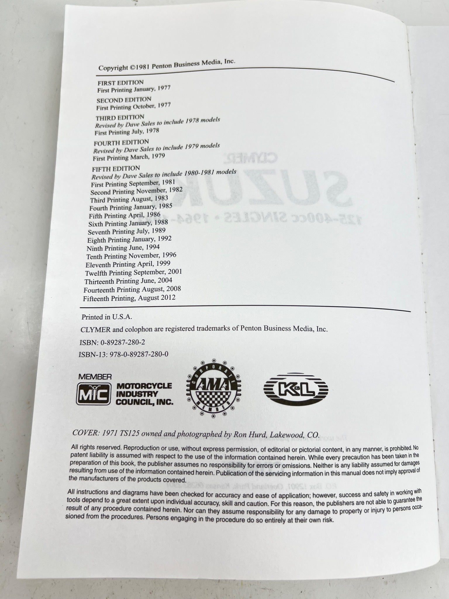 Clymer Manual: Suzuki 125-400cc (1965-1981)