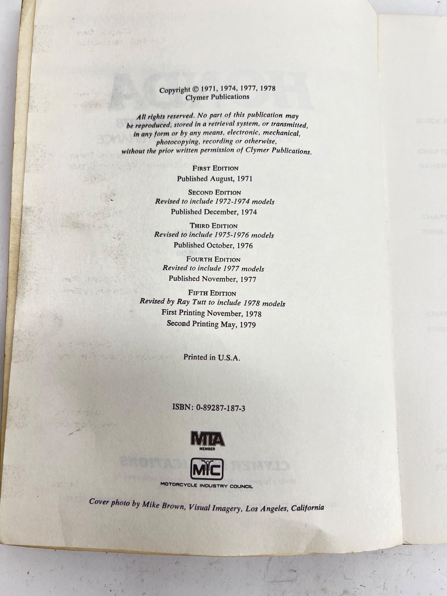 Clymer Honda 50-90cc Singles Manual 1963-1978