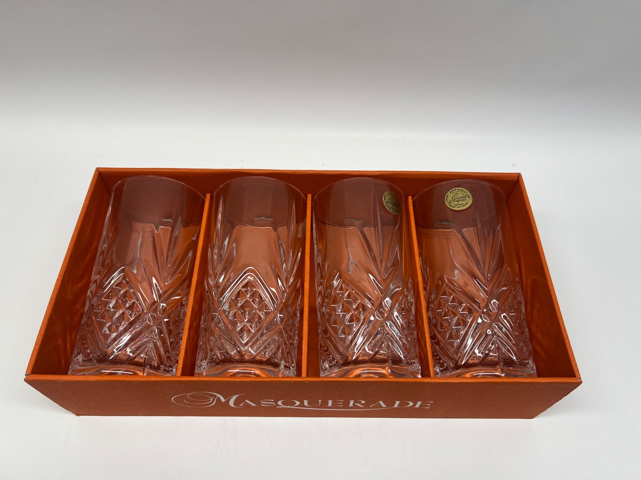 Cristal d’Arques Masquerade 4 High Ball Glasses