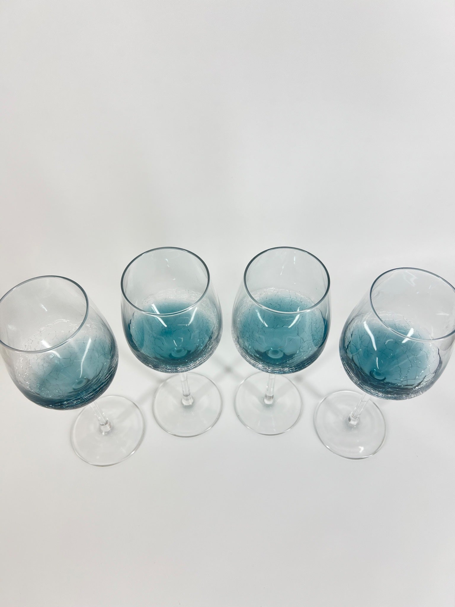 Set of 4 Pier 1 Turquoise Crackle Base Wine Glasses – Discontinued