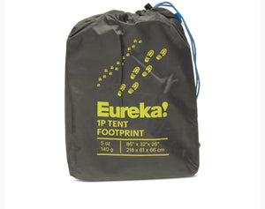 Eureka! tent footprint packaging with drawstring on a white background