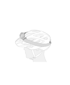 White helmet with a chin strap on a white background