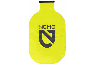 Yellow water bottle with Nemo logo on a white background