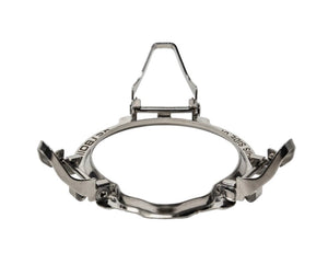 Metal ring with engraved text on a white background