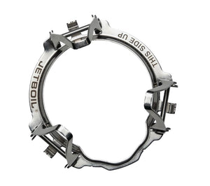 Metal stove ring with 'Jetboil' branding on a white background