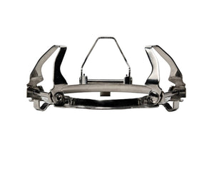 Metallic bow sight on a white background