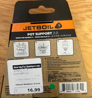 Jetboil Pot Support 2.0 packaging on a wooden surface