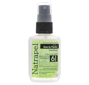 Natrapel insect repellent spray bottle on a white background