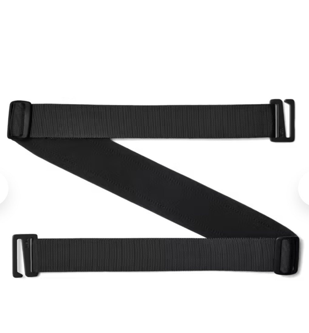 Black belt with a buckle on a white background