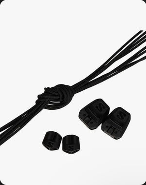 Black lanyard with connectors on a white background