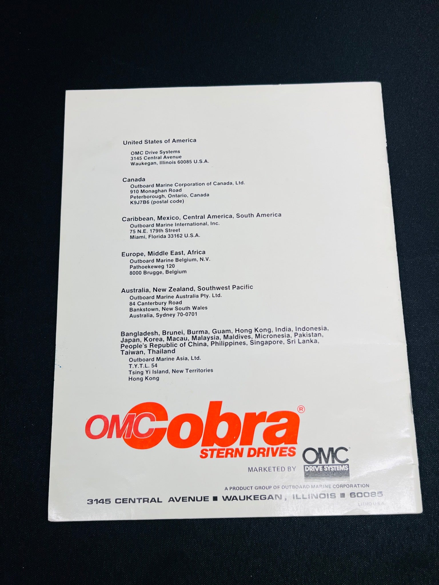 OMC Cobra Stern Drive Owner’s Manual