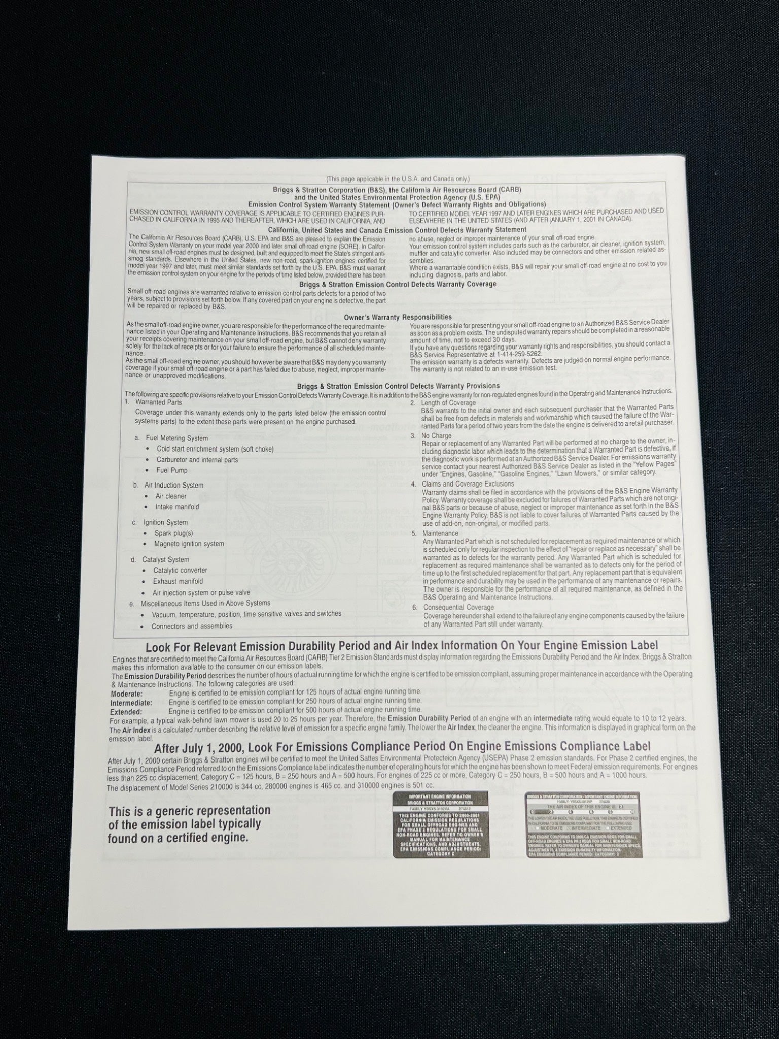 Briggs & Stratton Engine Manual Set