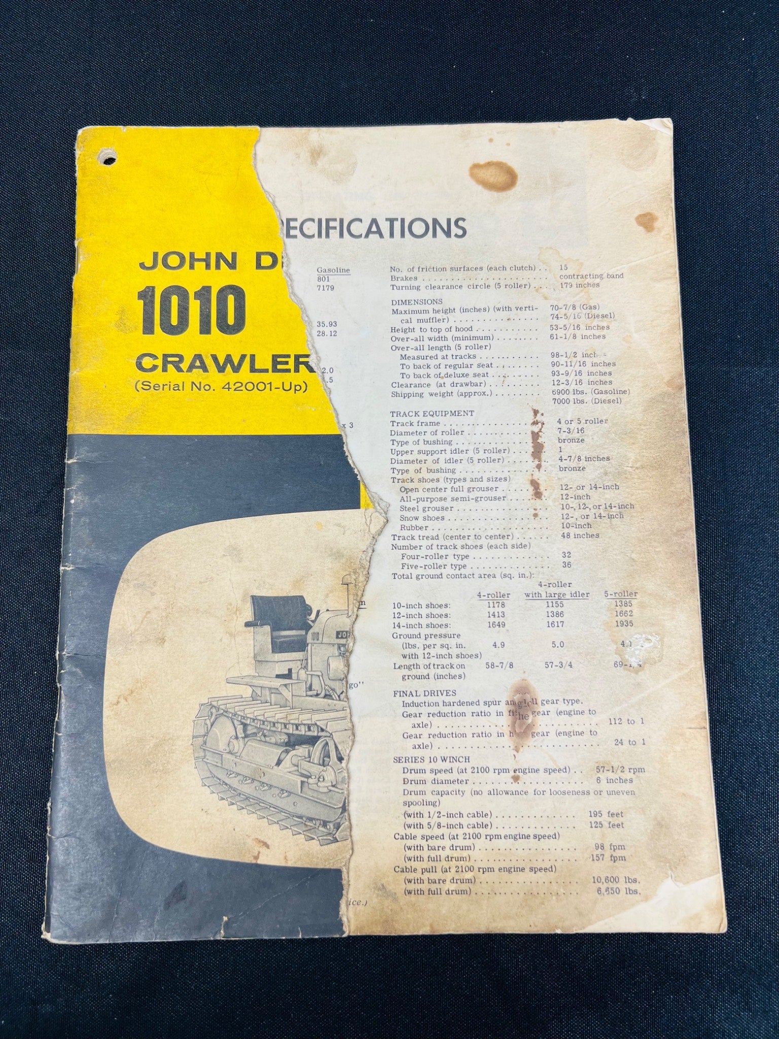 John Deere 1010 Crawler Specifications Manual