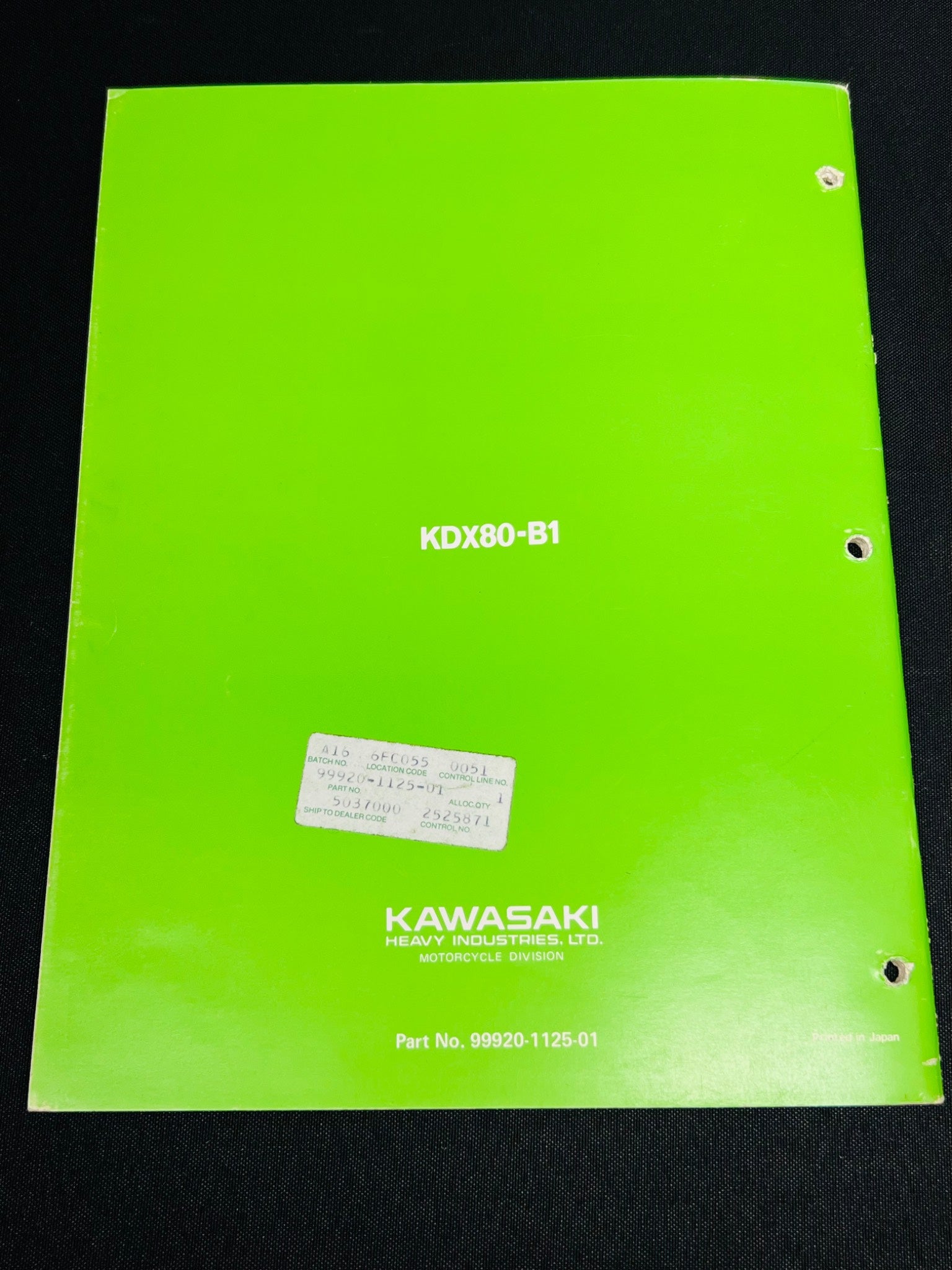 Kawasaki KDX80 Manuals Set