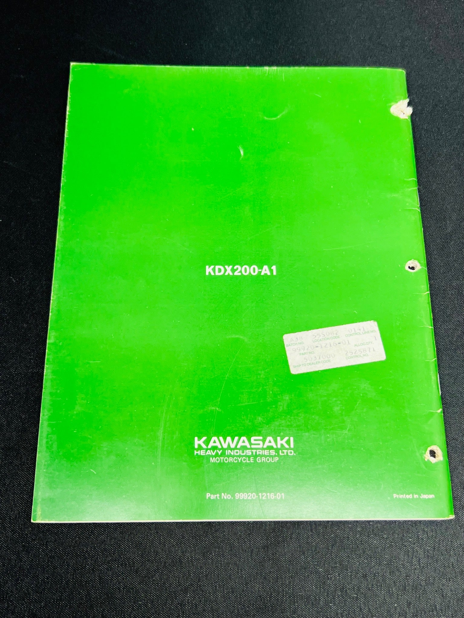 Kawasaki KDX200 Owner’s Service Manual
