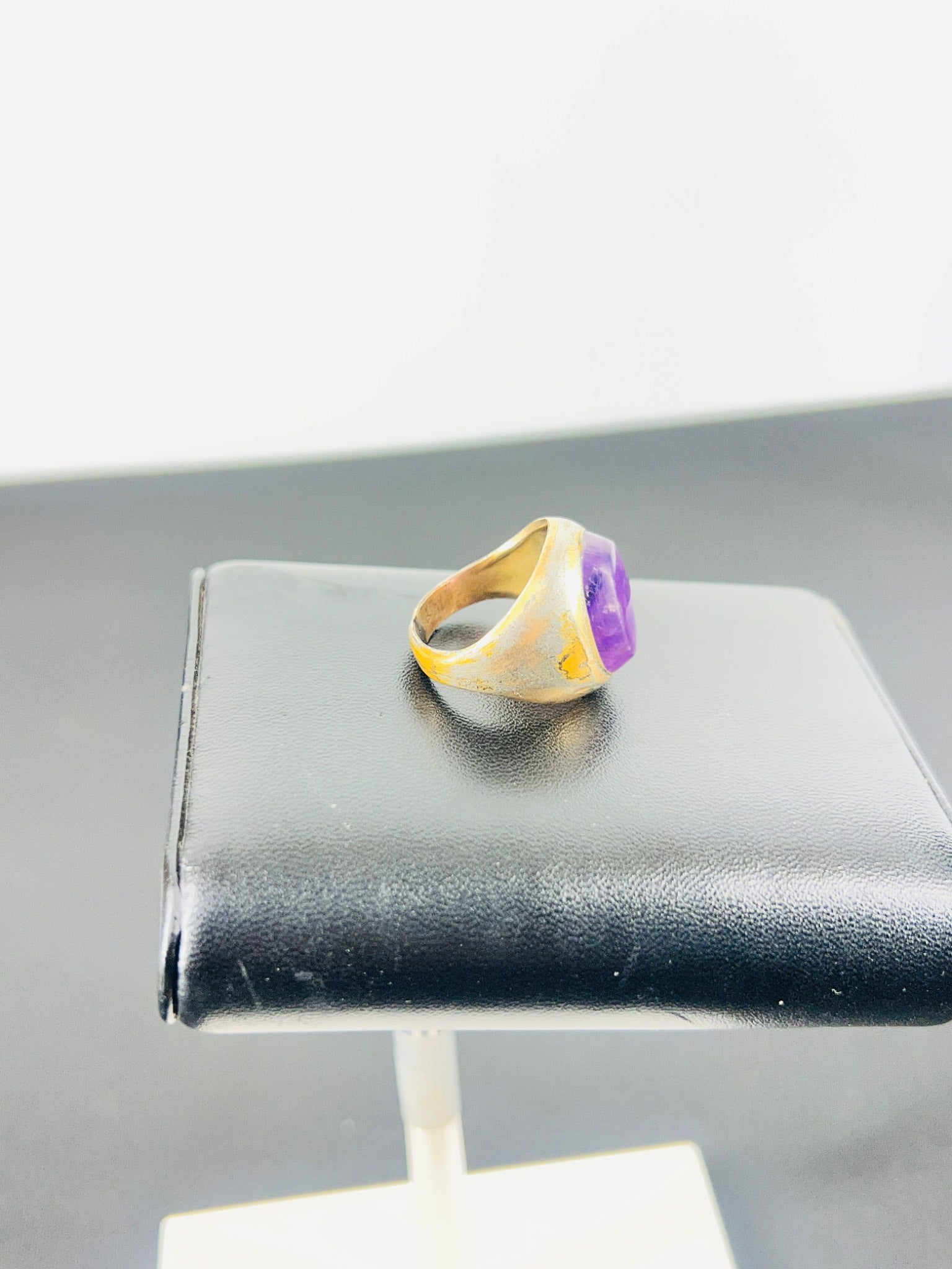 10K Gold Amethyst Men's Ring