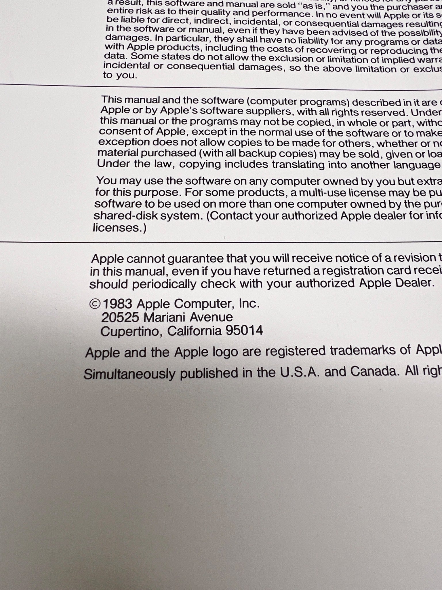 1983 Apple II DOS User's Manual