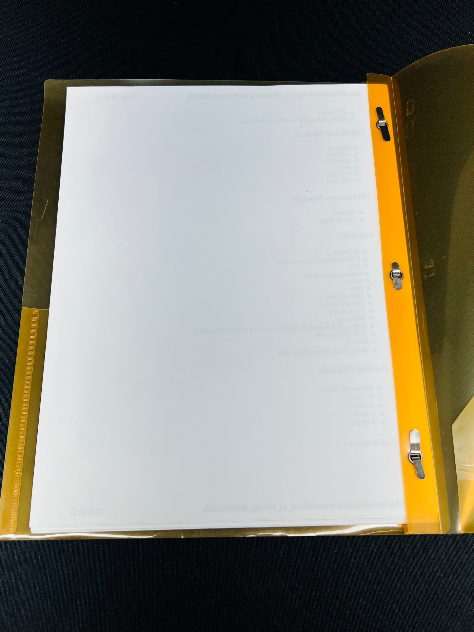 Honda Super Cub Printed Document