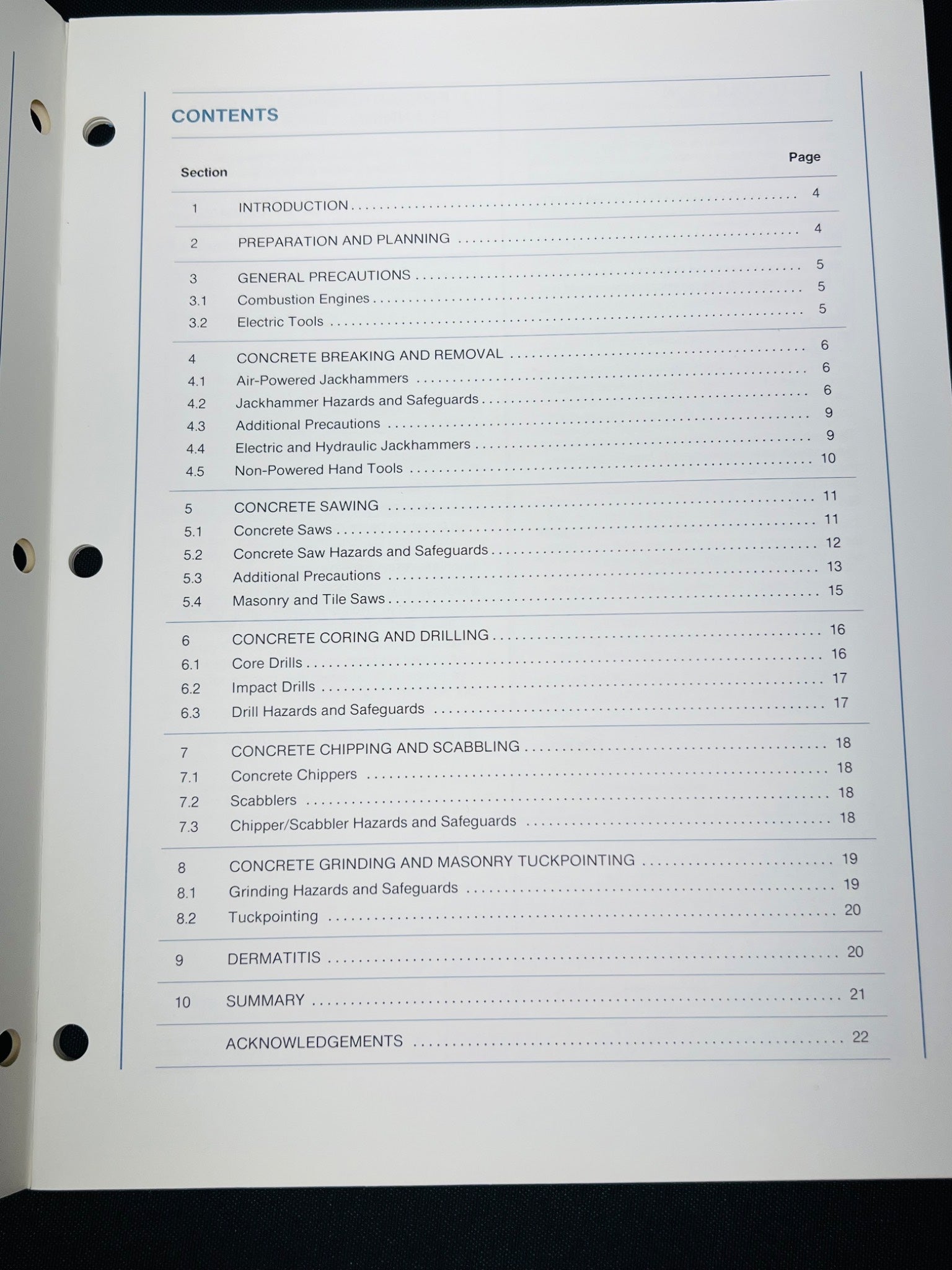 Concrete Cutting Safety Manual