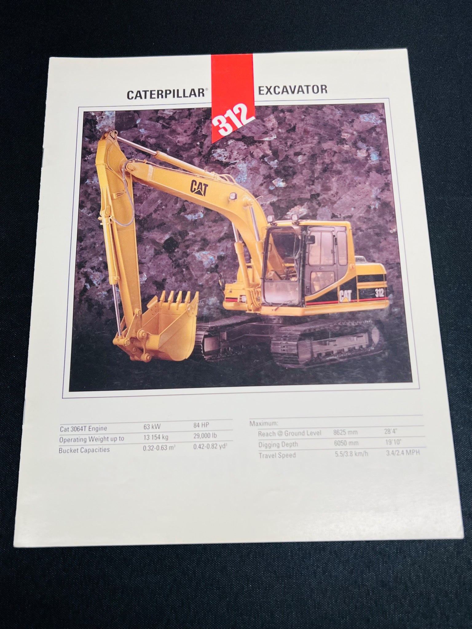 Caterpillar 312 Excavator Brochure