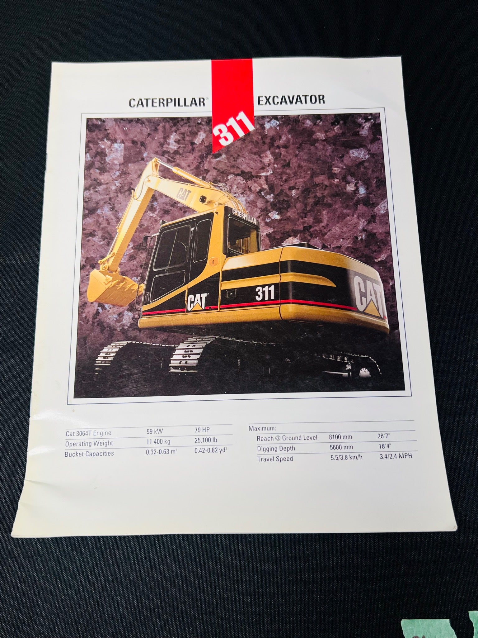 Caterpillar 311 Excavator Brochure