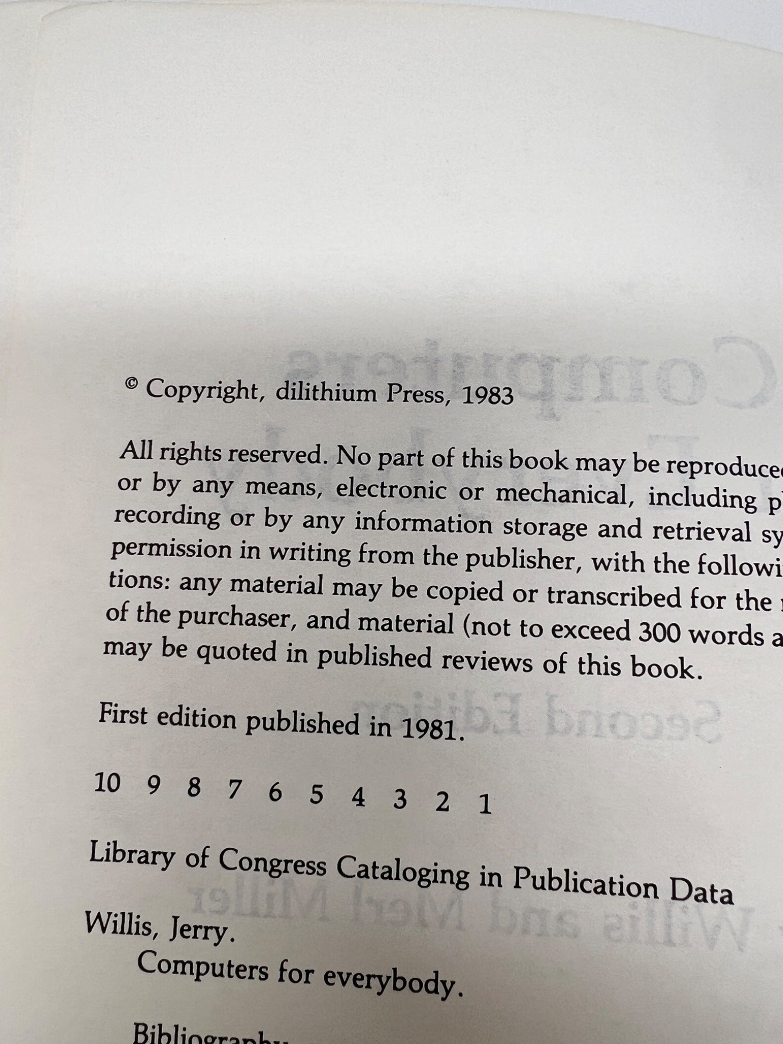 Computers for Everybody by Jerry Willis (1983 Second Edition)