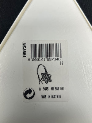 Bar code and product information label on a white surface