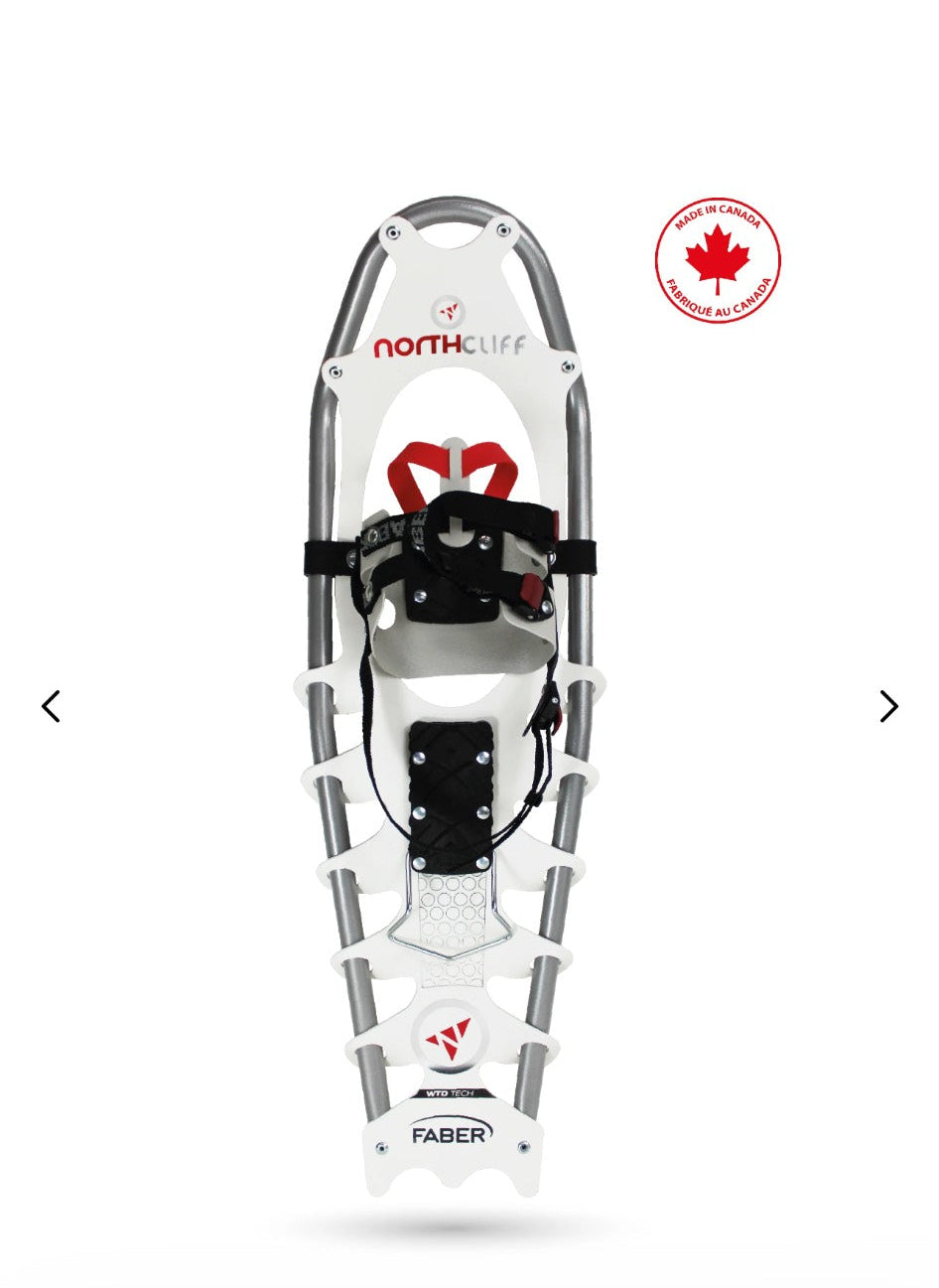 Snowshoe with North Face branding on a white background