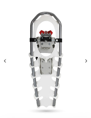 Snowshoe on a white background with a browser tab displaying 'fabersnowshoes.com'.