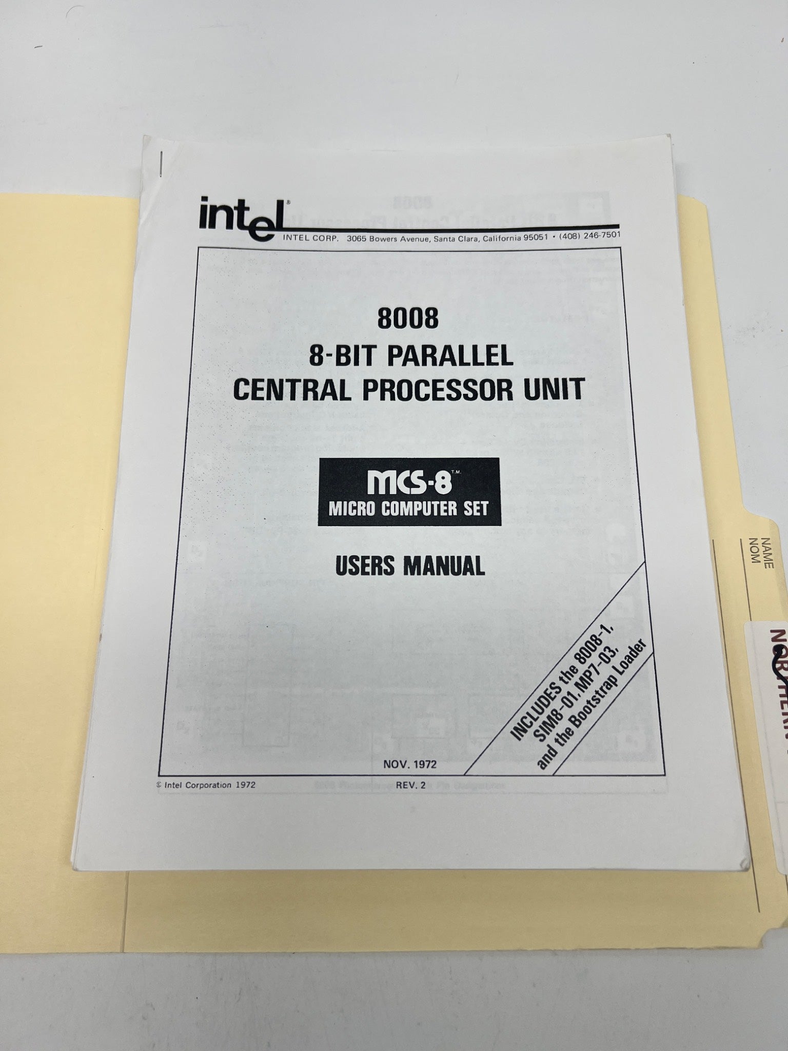 Intel 8008 Microprocessor Technical Literature - Reprints