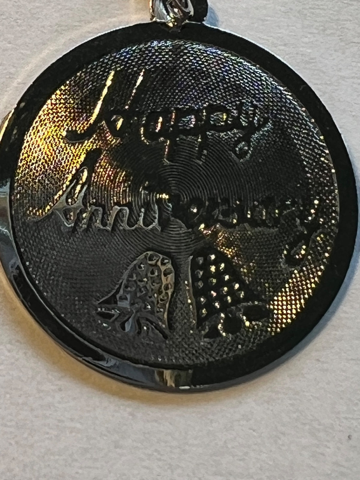 Happy Anniversary Pendant With Bells Design