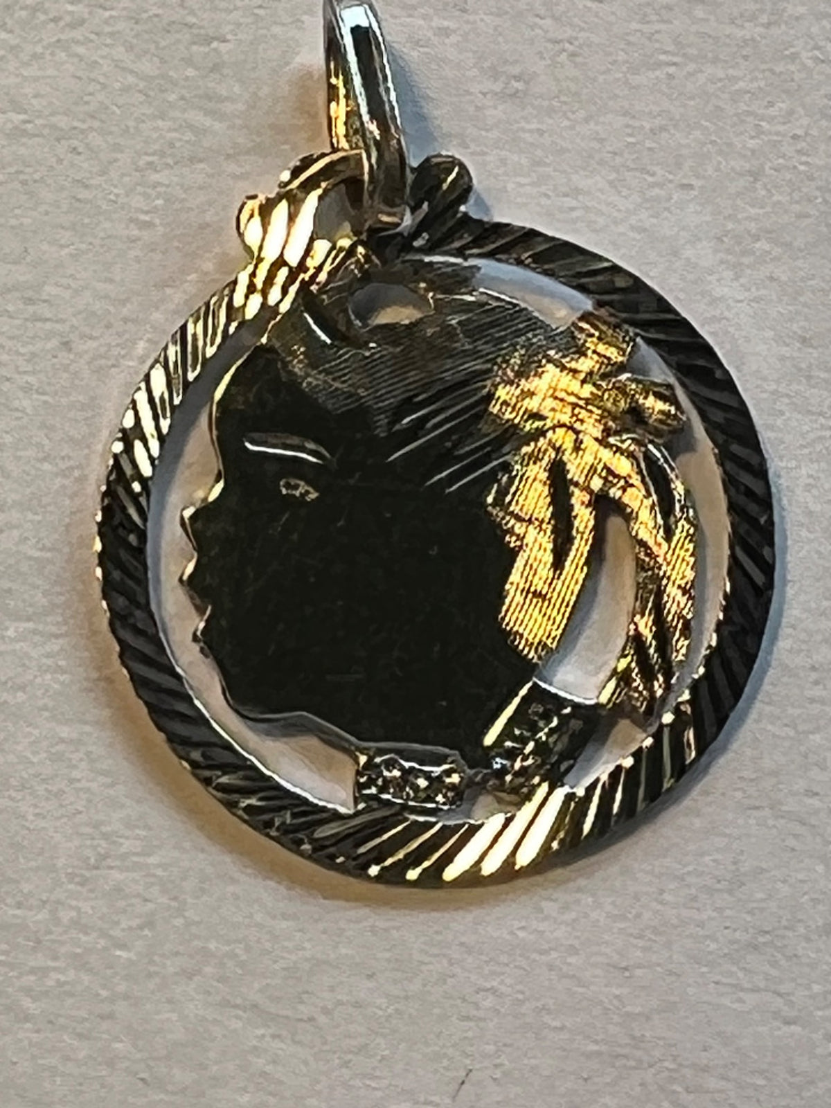 Sterling Silver Pendant with Decorative Profile