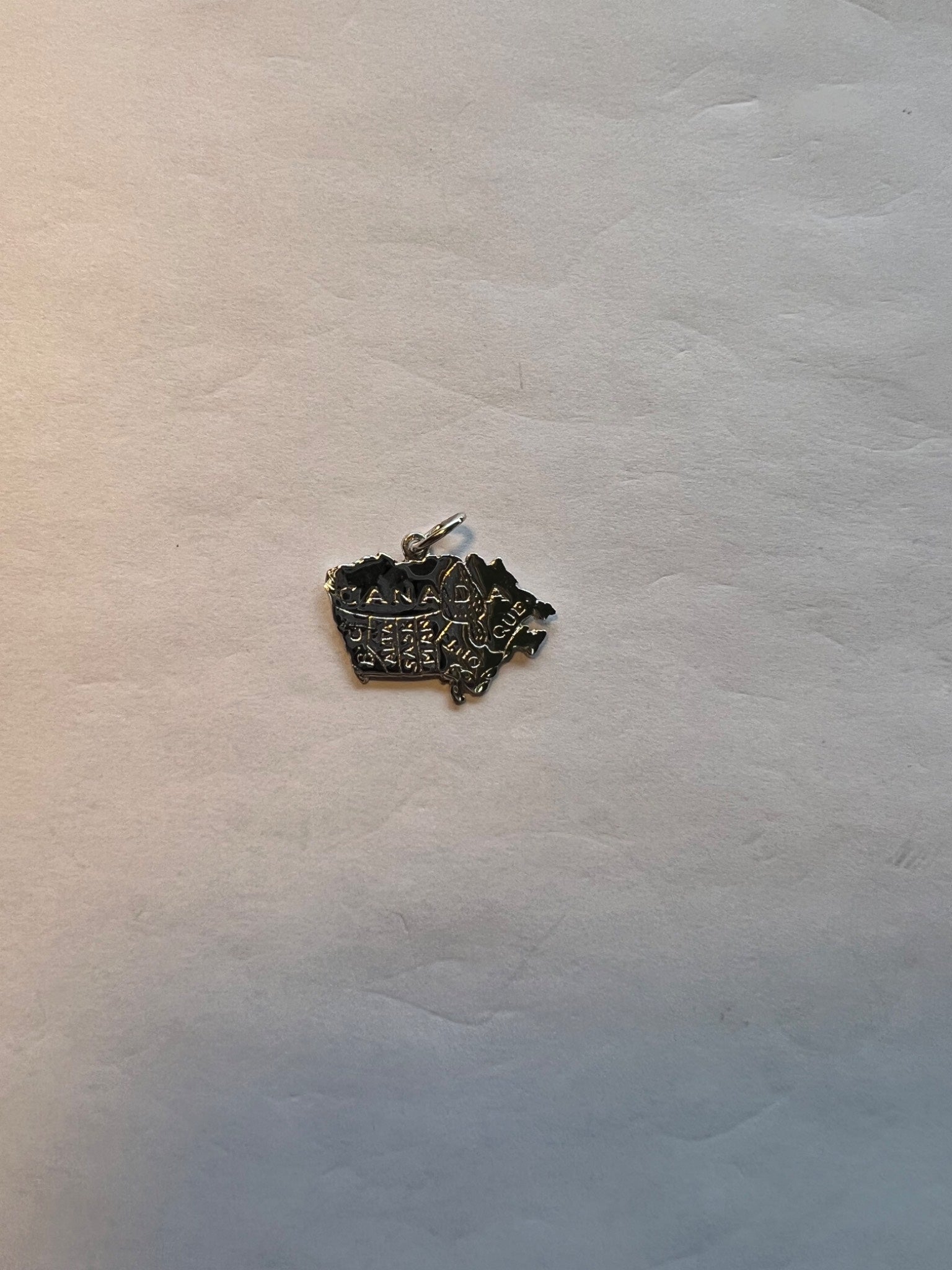 Canada Map Silver Charm Pendant