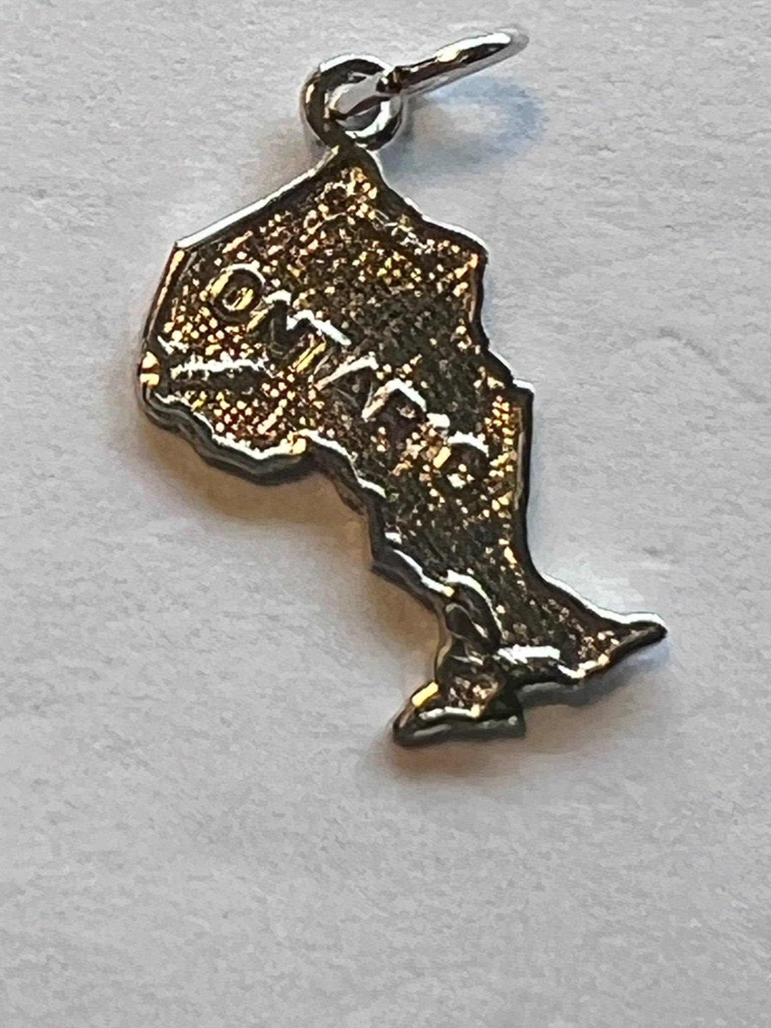 Gold-Toned Ontario Map Pendant Charm