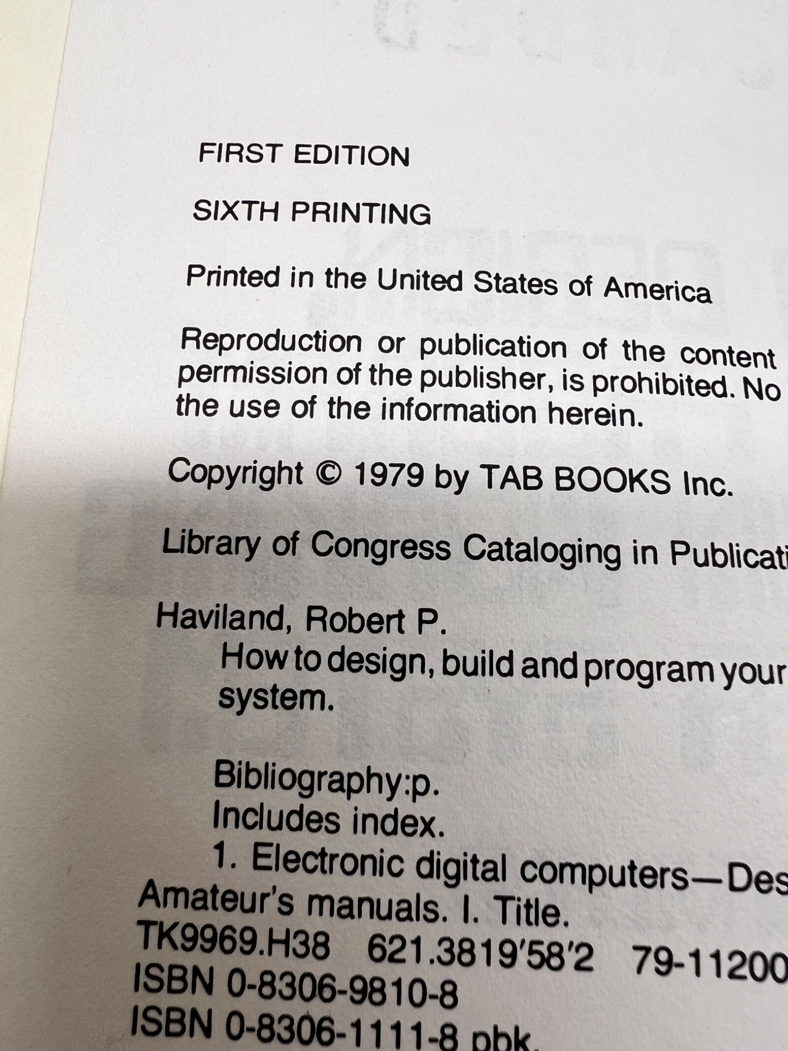 How to Design, Build & Program Your Own Working Computer System by Robert P. Haviland (1979)