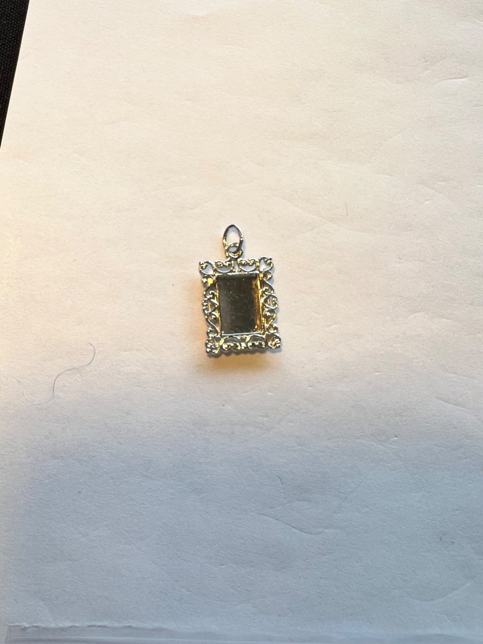 Sterling Silver Pendant with Ornate Frame