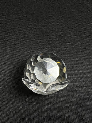 Faceted crystal on a black background