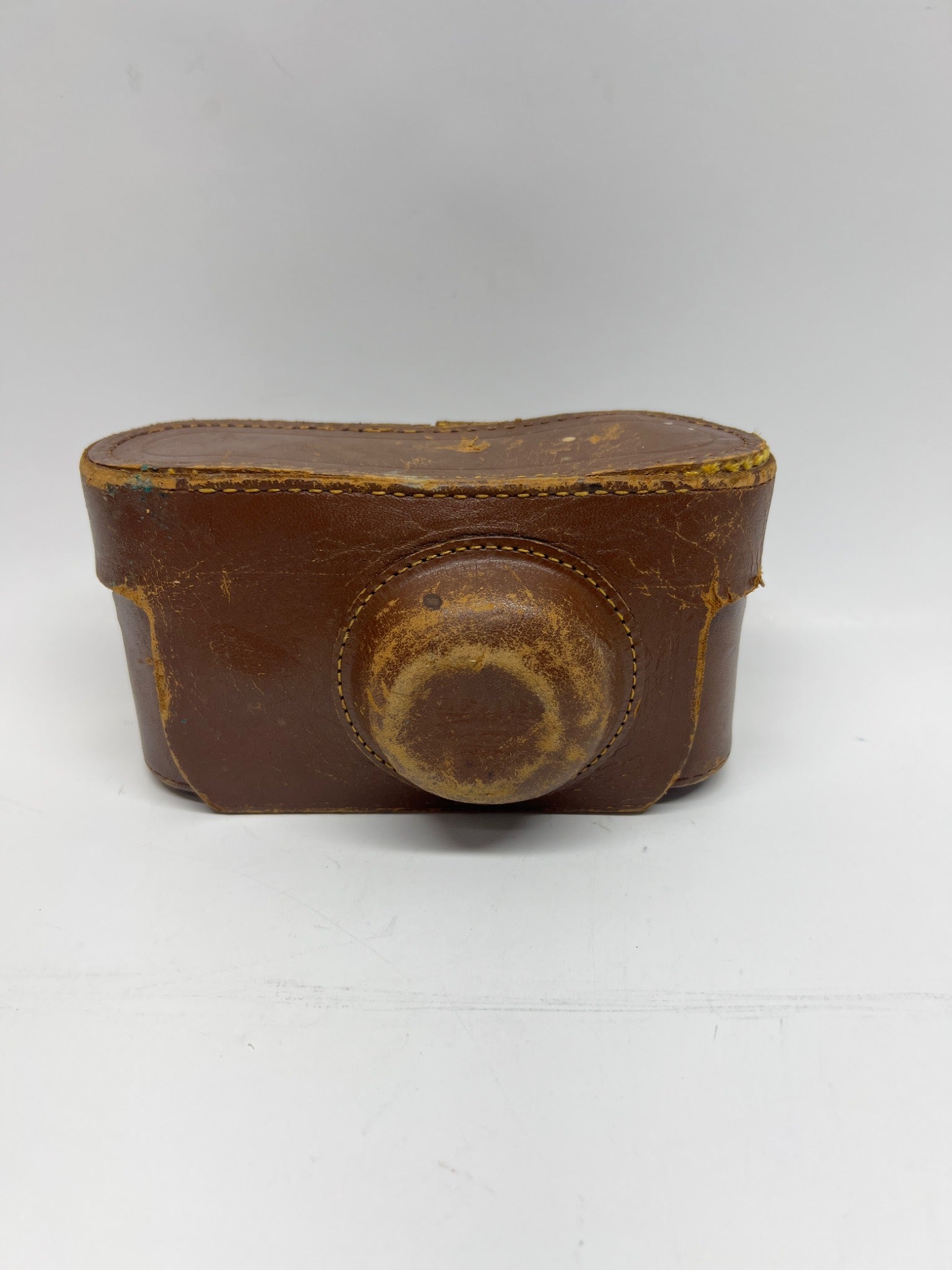 Vintage Argus Brown Leather Camera Case – 6" Small Format Case – Heavy Patina